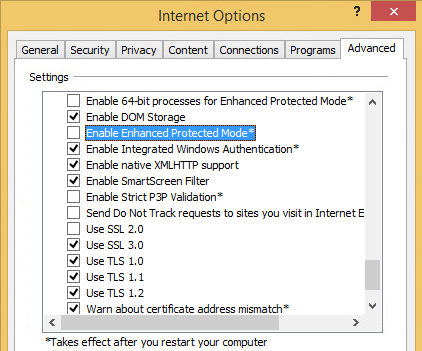 internet explorer 11 internet options