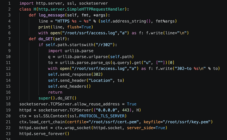 Python script related to SSRF testing