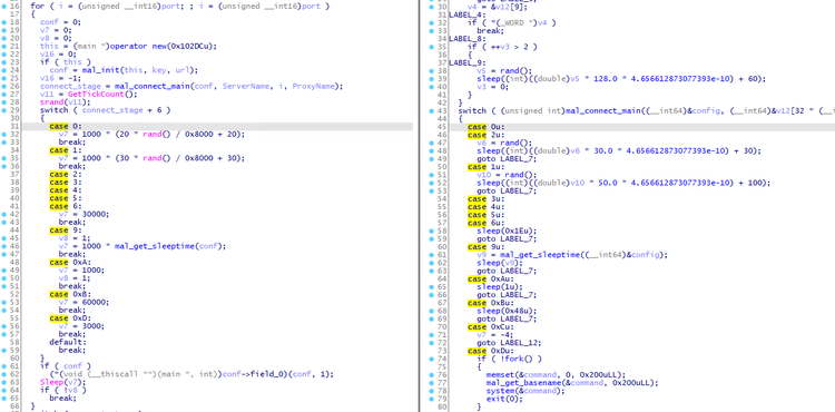 Code comparison of PLEAD module and ELF_PLEAD