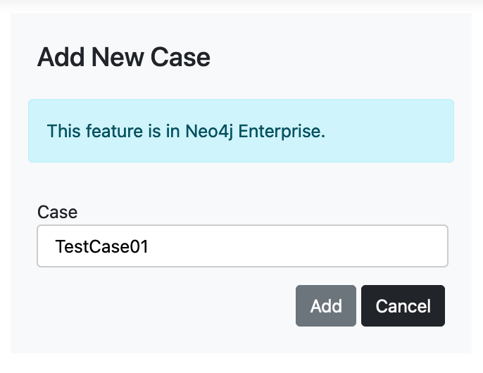 Case creation screen