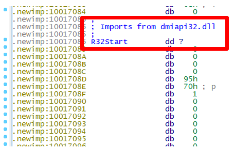 The newimp section added to iusb3mon.dll