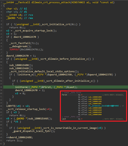 initterm関数を用いたコンフィグ初期化