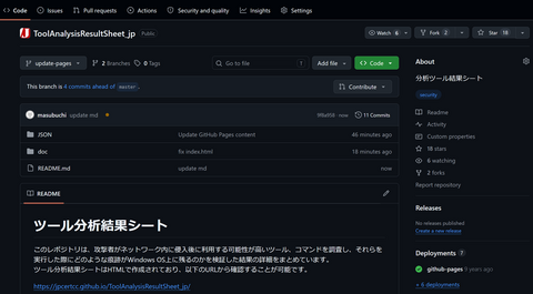 ツール分析結果シートのアップデート
